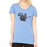 Women's Squirrel Playing Guitar T-Shirt - POPvault